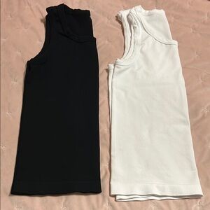 French Laundry Black and White Tank Tops